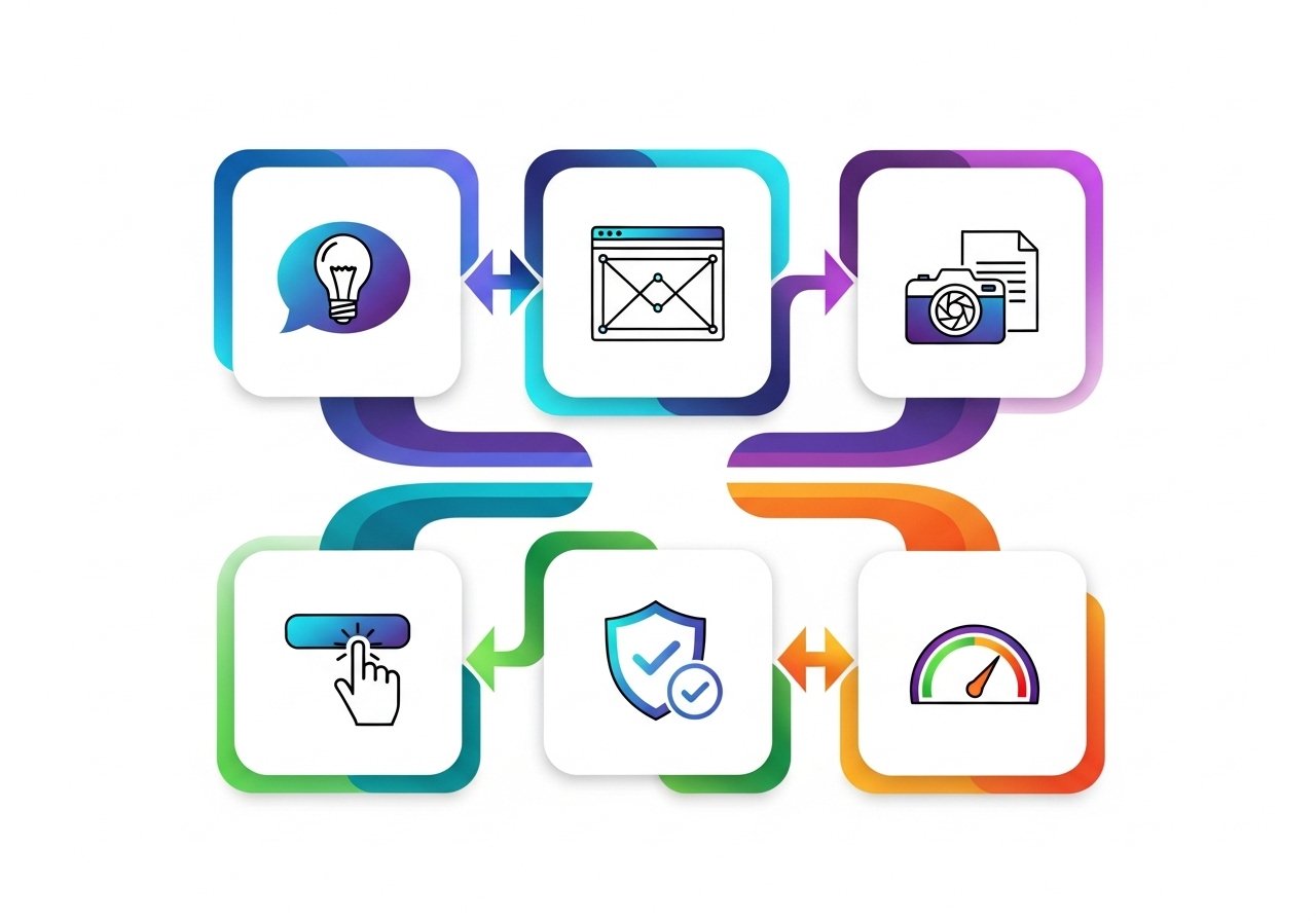 Infographic showing key elements of a high converting business website